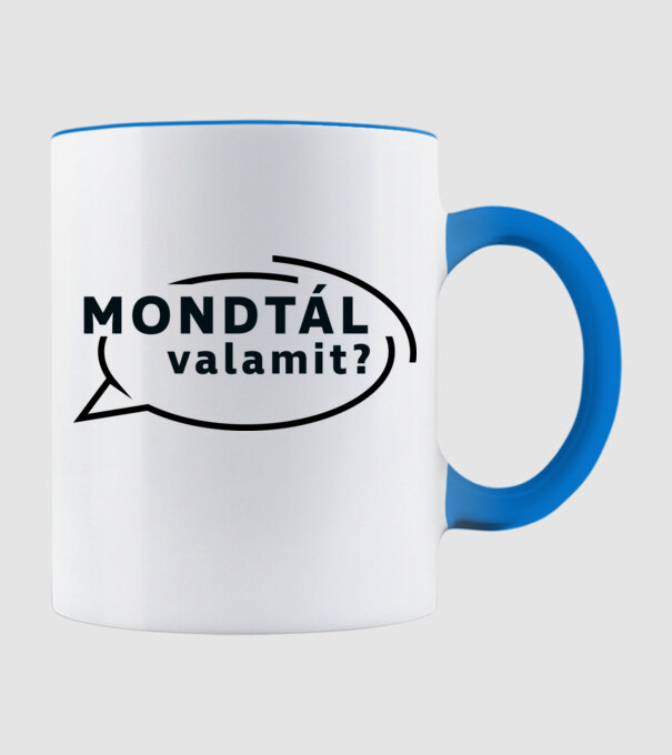Mondtál valamit? minta világoskék pólón
