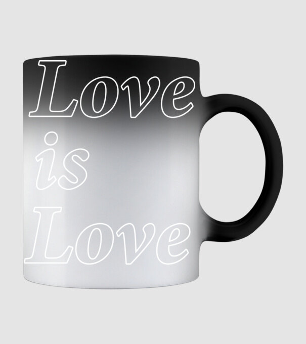 Love is Love - fehér minta fekete pólón