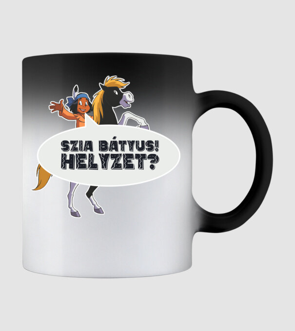 Szia bátyus! Helyzet? minta fekete pólón
