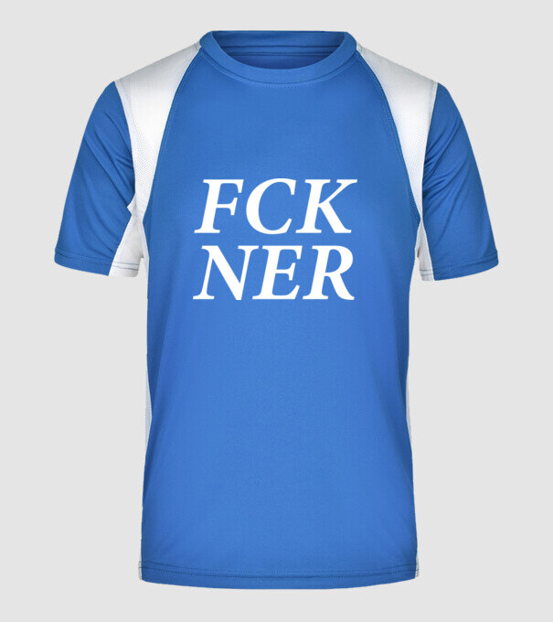 FCK NER - fehér minta királykék pólón
