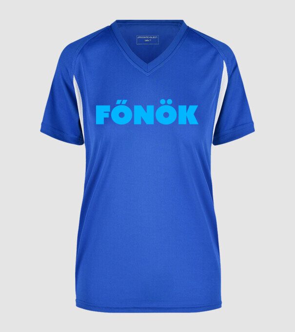 Főnök - kék minta királykék pólón
