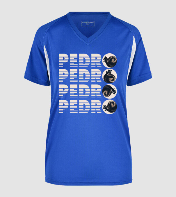 Pedro - Retro 3 minta királykék pólón