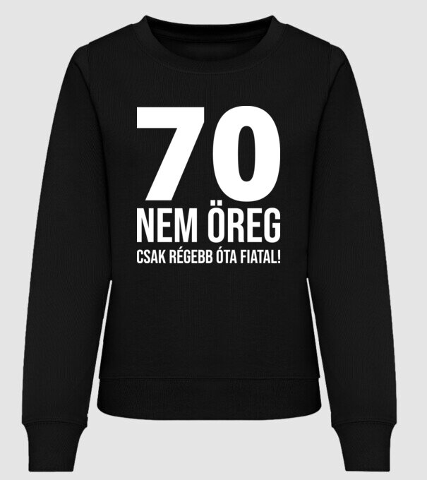 70 - nem öreg - fehér minta fekete pólón