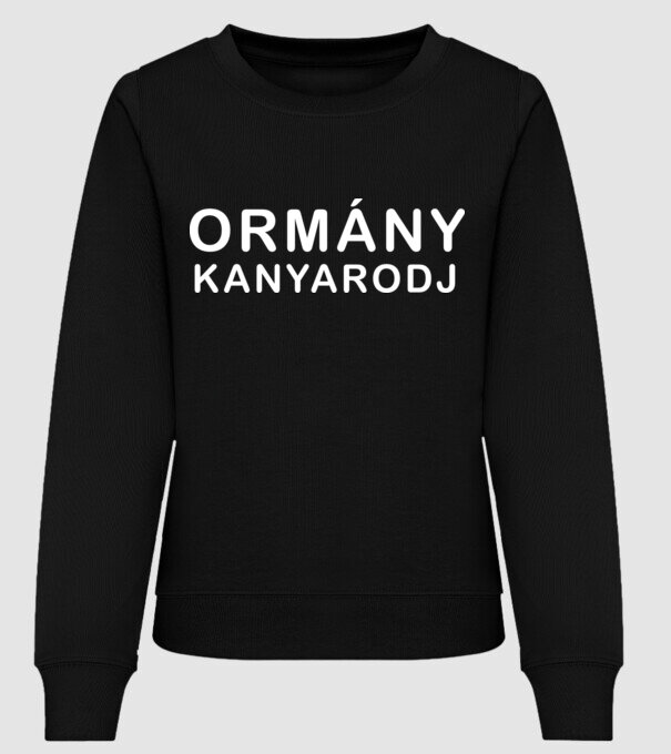 Ormány kanyarodj - fehér minta fekete pólón