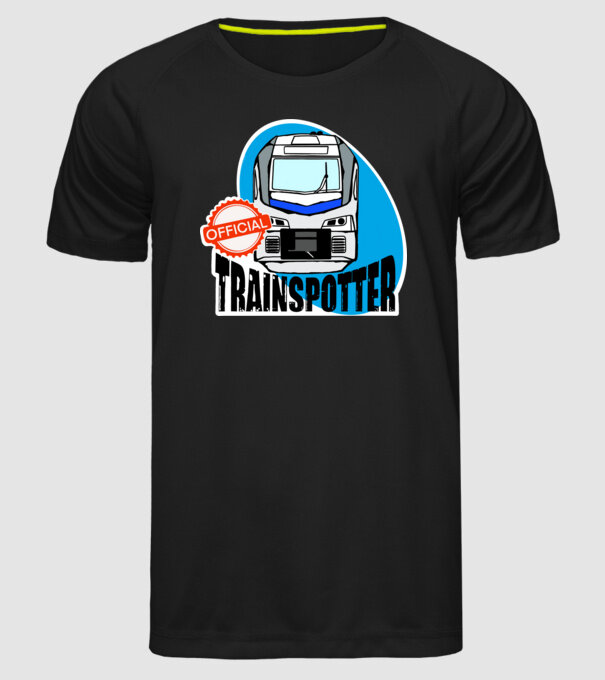 OFFICIAL trainspotter x minta fekete pólón