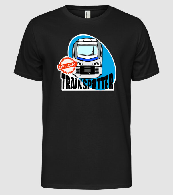 OFFICIAL trainspotter x minta fekete pólón