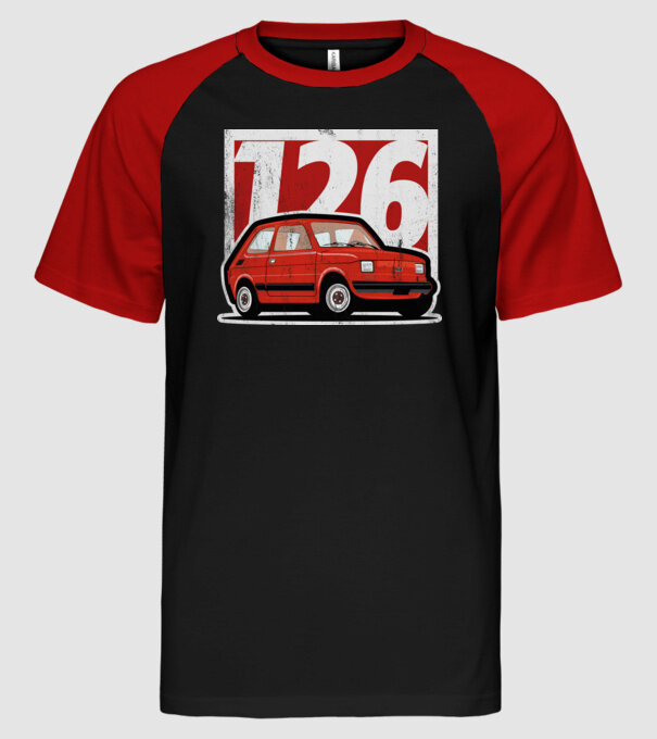 Fiat polski 126 minta fekete/piros pólón