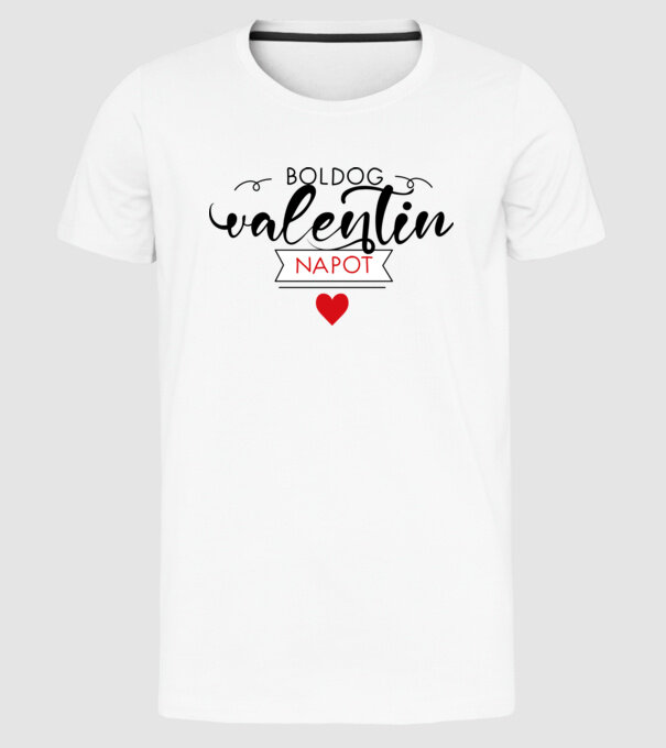 Boldog valentin napot! minta fehér pólón
