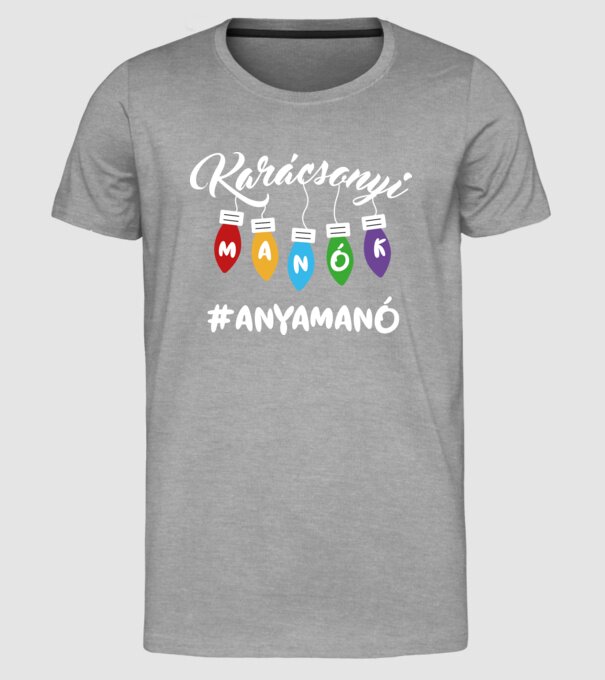 Karácsonyi manók - Anyamanó minta szürke pólón