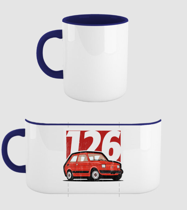 Fiat polski 126 minta sötétkék pólón