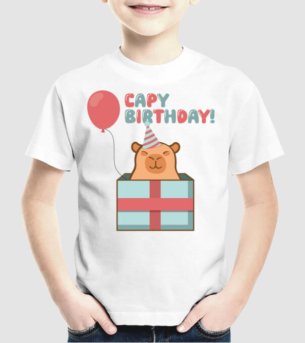 Capy birthday! minta fehér pólón