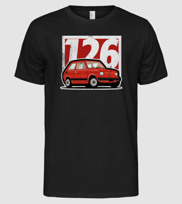 Fiat polski 126 minta fekete pólón