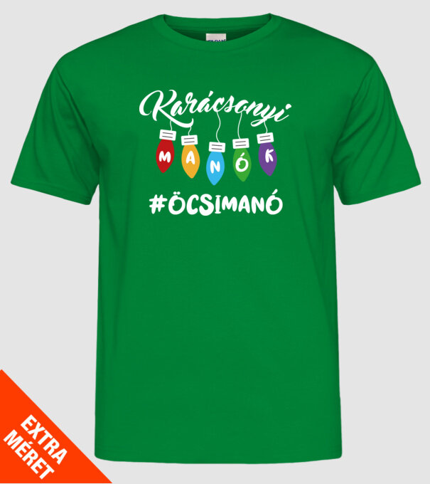 Karácsonyi manók - Öcsimanó minta zöld pólón