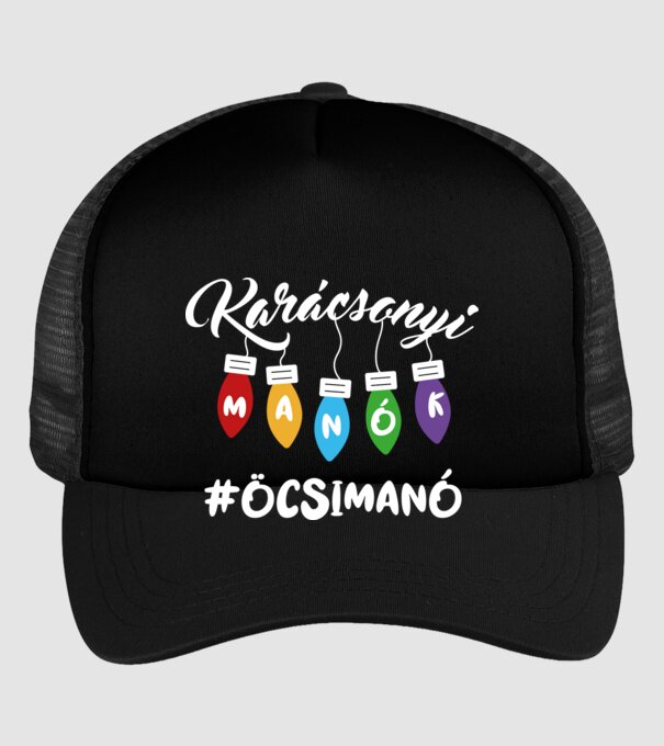 Karácsonyi manók - Öcsimanó minta fekete pólón