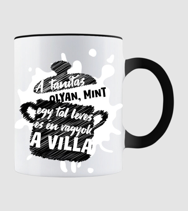 A tanítás olyan, mint egy tál leves... minta fekete pólón