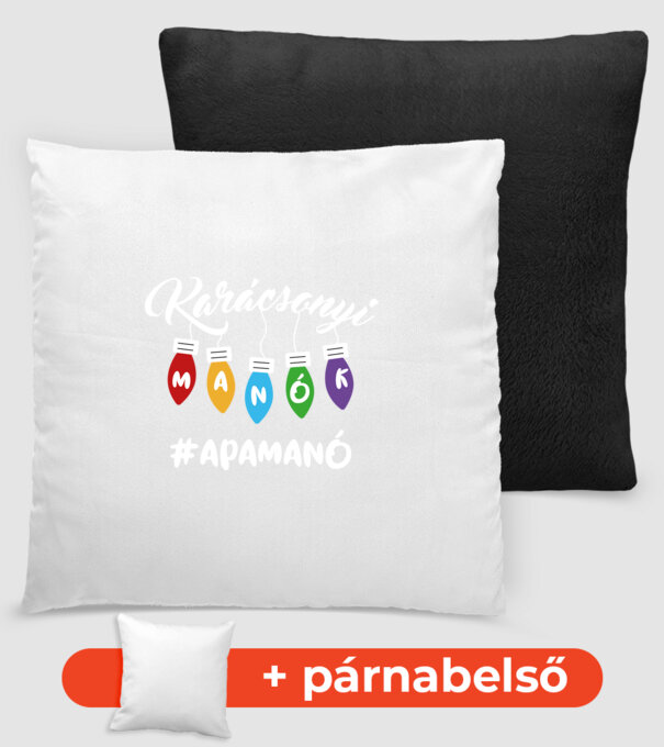 Karácsonyi manók - Apamanó minta fekete pólón