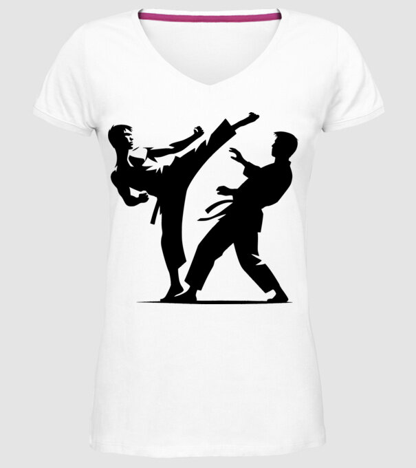 karate minta fehér pólón
