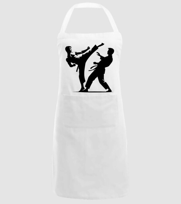 karate minta fehér pólón