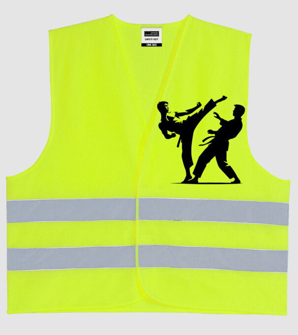 karate minta neonsárga pólón