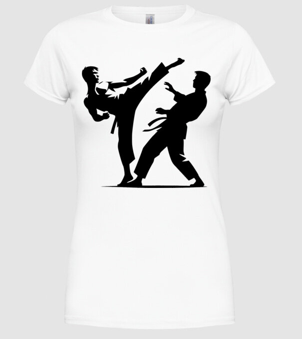karate minta fehér pólón