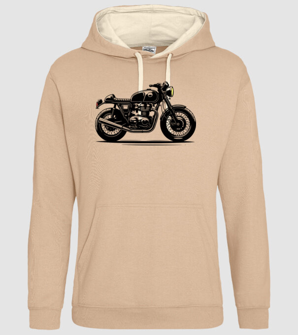 klasszikus motor minta homokszín pólón