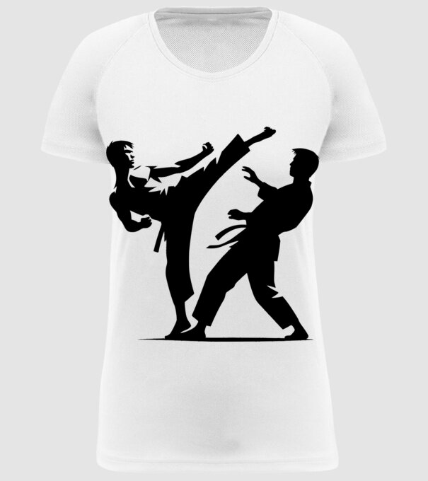 karate minta fehér pólón