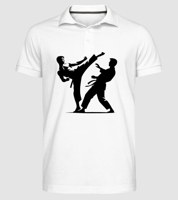 karate minta fehér pólón