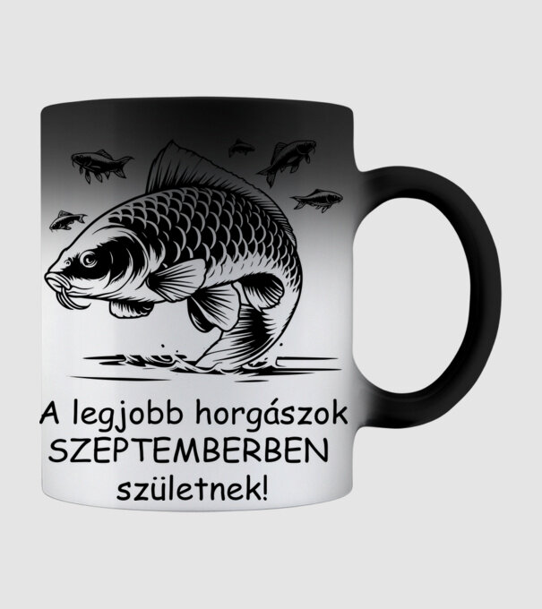 ponty 6 A LEGJOBB HORGÁSZOK SZEPTEMBERBEN SZÜLETNEK minta fekete pólón
