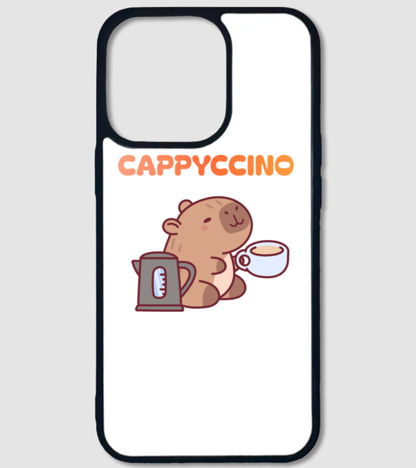 Cappyccino - kávézó Capybara minta fehér pólón