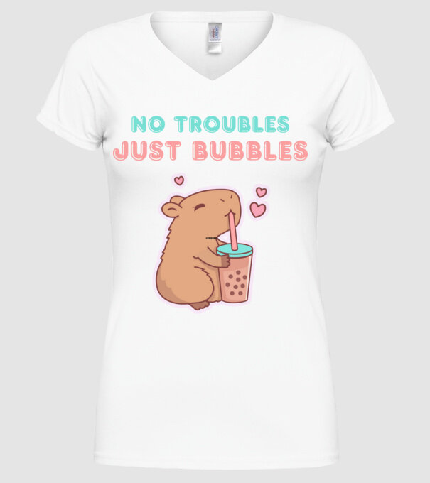 Bubble Tea Capybara minta fehér pólón