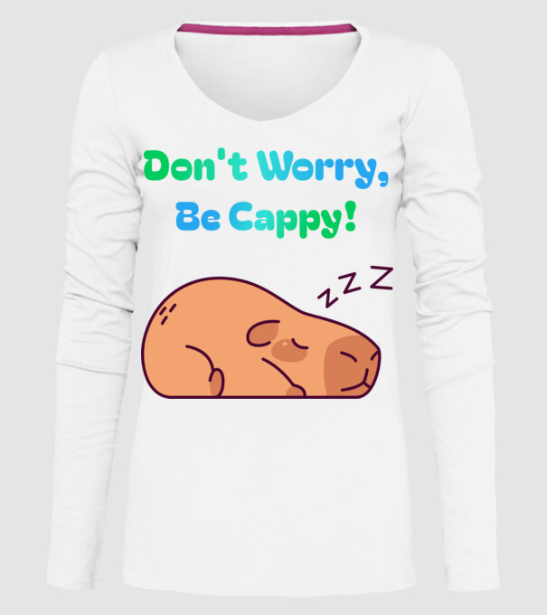 Don't Worry Capybara minta fehér pólón