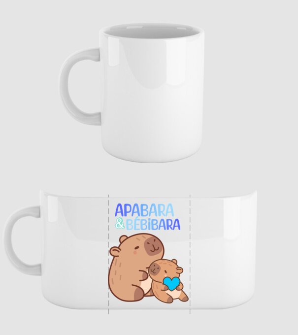 Apabara - Bébibara Apa-fia Kapibara minta fehér pólón