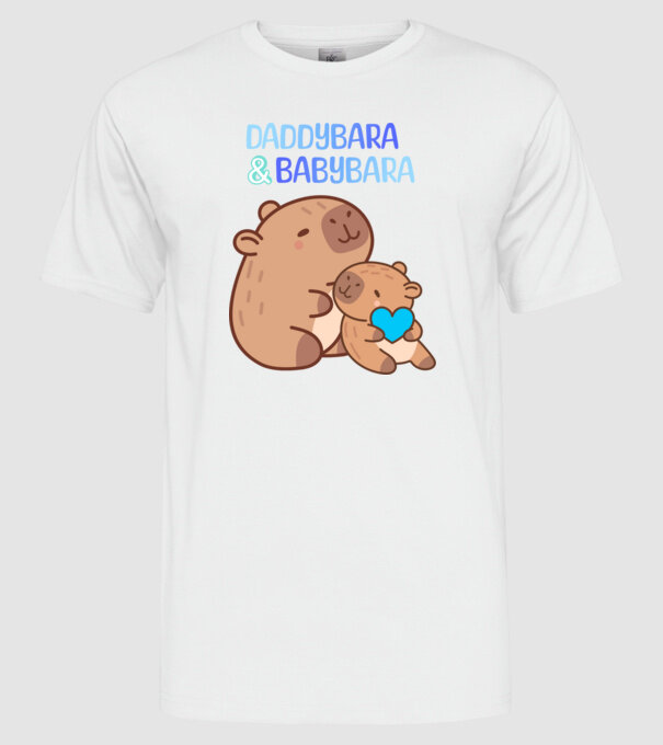Apa fia Kapibara minta fehér pólón