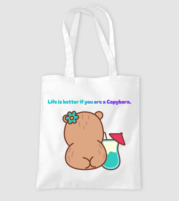 Life is better - capybara minta fehér pólón