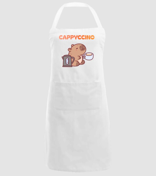 Cappyccino - kávézó Capybara minta fehér pólón