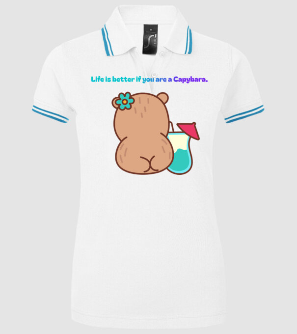 Life is better - capybara minta fehér pólón