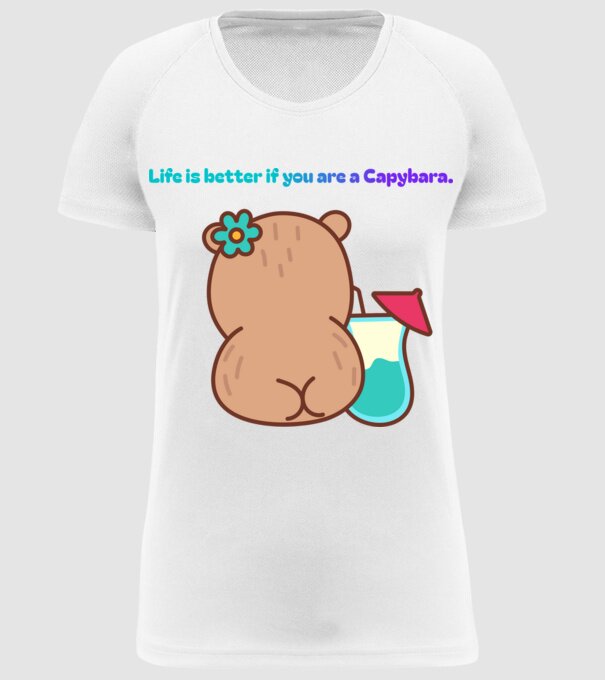 Life is better - capybara minta fehér pólón