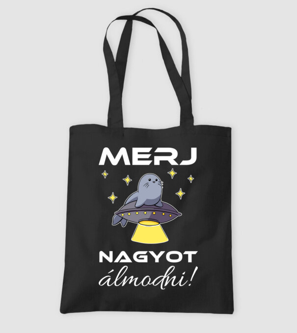 UFÓka - Merj nagyot álmodni! minta fekete pólón