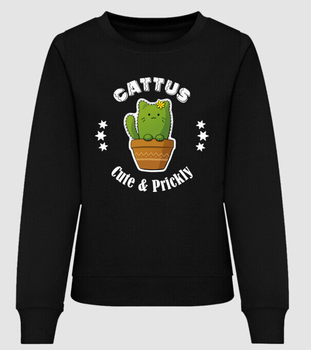 Cattus - Cute & Prickly minta fekete pólón