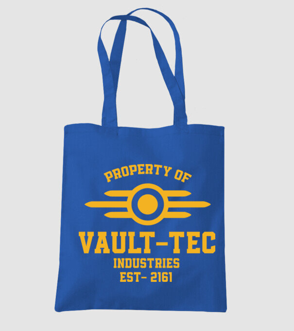Fallout Vault - Tec logó minta királykék pólón
