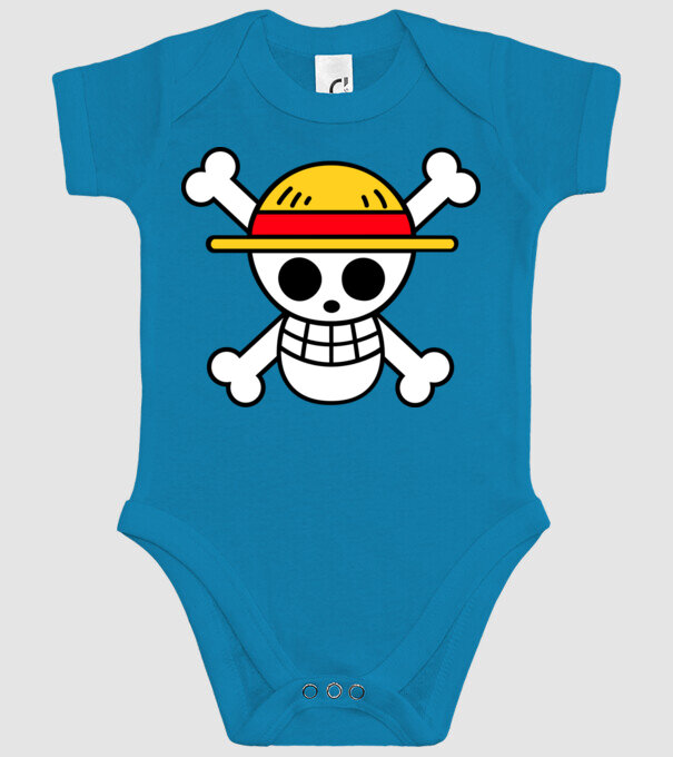 One Piece minta türkiz pólón