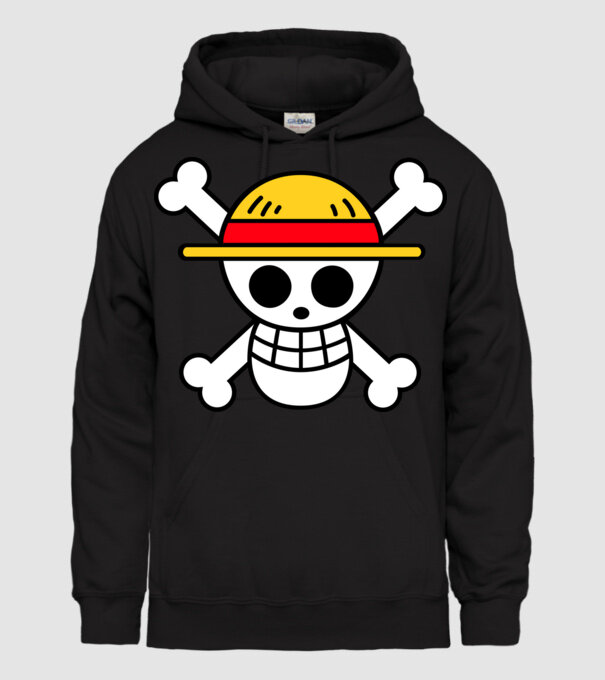 One Piece minta fekete pólón
