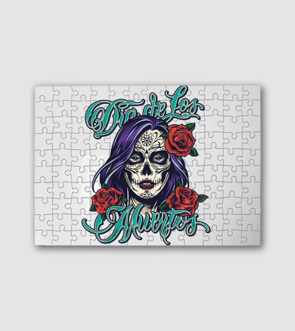 La Catrina koponya 1 minta fehér pólón