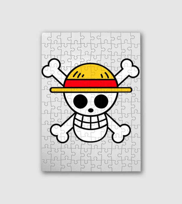 One Piece minta fehér pólón