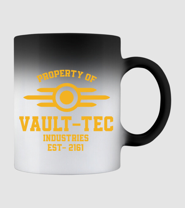 Fallout Vault - Tec logó minta fekete pólón