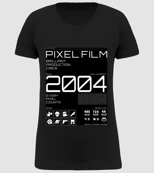 PIXEL DESIGN 01 minta fekete pólón