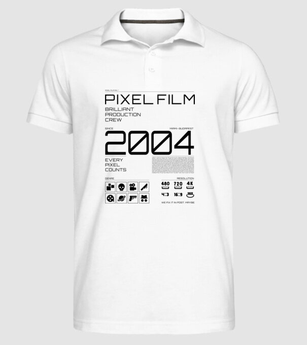 PIXEL DESIGN 01 INVERZ minta fehér pólón