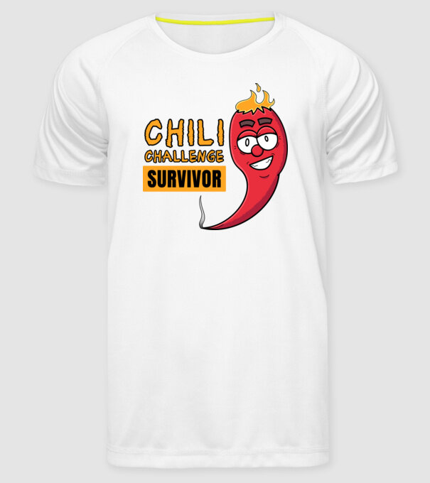 Chilli Challenge Survivor minta fehér pólón