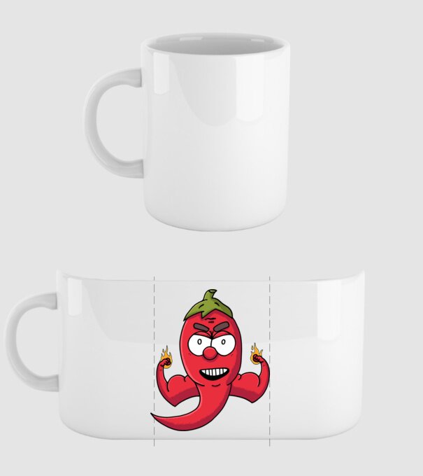 Izmos gyúrós chili minta fehér pólón