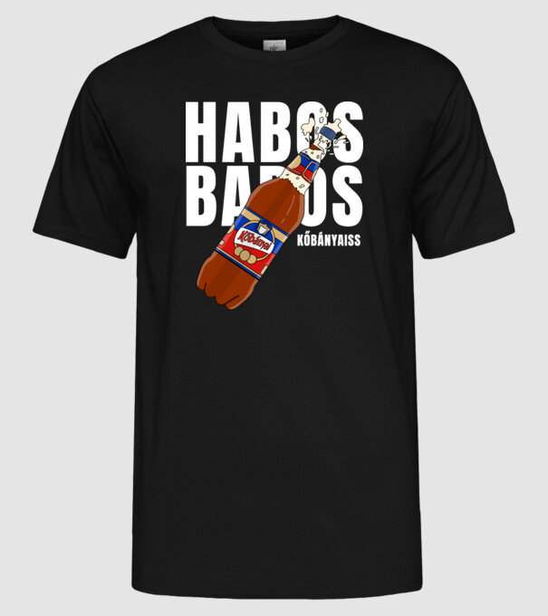 Habos babos kőbányais fekete alapra minta fekete pólón